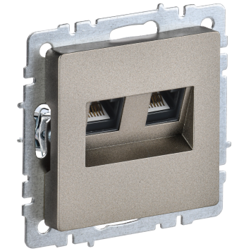 BRITE Роз. двойная RJ11+RJ45 кат.5E РК/Т12-БрШ шамп. IEK