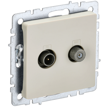 BRITE Роз. двойная TV+SAT РТВ/РСп12-БрКр беж. IEK