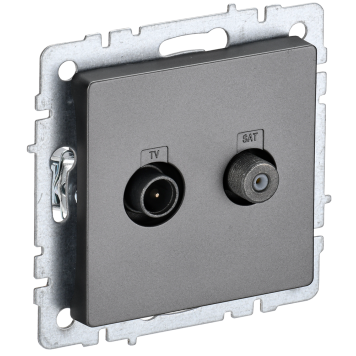 BRITE Роз. двойная TV+SAT РТВ/РСп12-БрС сталь IEK