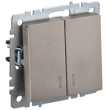 BRITE Выключ. 2-кл. с инд. 10А ВС10-2-1-БрШ шамп. IEK