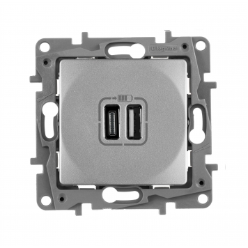 ETIKA Роз. USB A+C 15Вт алюм.