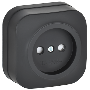 GLORY Роз. без з/к с з/ш о/у 10А РСш20-2-ХЧм черн. м. IEK