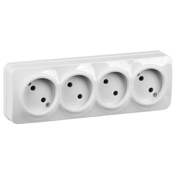 GLORY Роз. 4-я без з/к/ш о/у 10А РС24-2-ХБ белый IEK