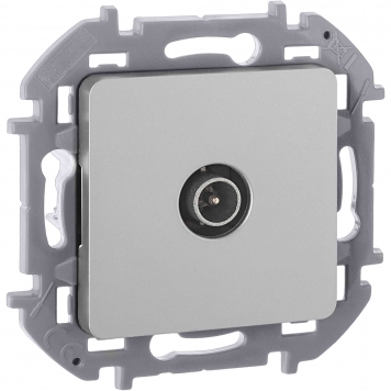 INSPIRIA Розетка TV проходная алюм.