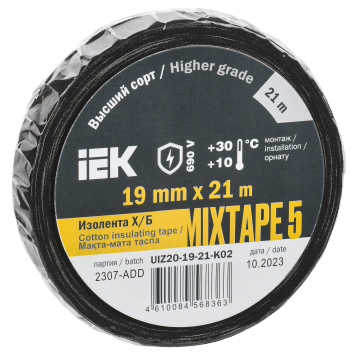 MIXTAPE PLUS Изолента Х/Б 19мм 21м IEK