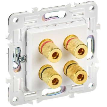 SKANDY Аудиорозетка 4-мест. SK-A01W арк. бел. IEK