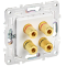 SKANDY Аудиорозетка 4-мест. SK-A01W арк. бел. IEK