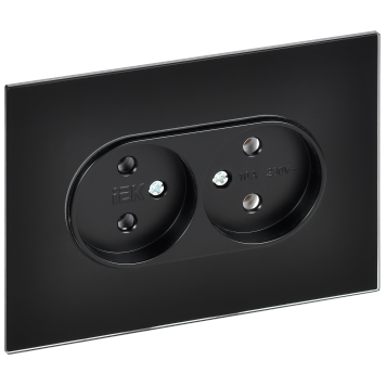 SKANDY Роз. 2-я без з/к/ш стекло 10А SK-R03Bl черн. IEK