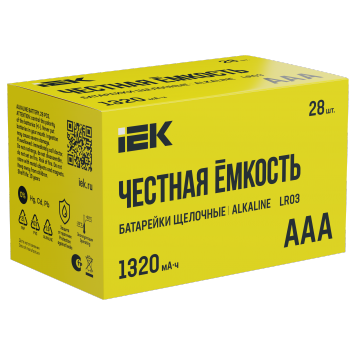 Батарейка щелоч. Alkaline LR03/AAA (28шт/бокс) IEK