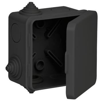 Коробка расп. КМ41238 80х80х50мм о/к IP54 7 вв. черная IEK