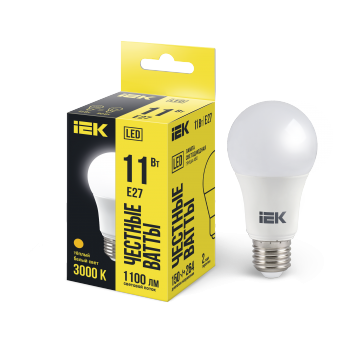 Лампа LED A60 груша 11Вт 230В 3000К E27 IEK