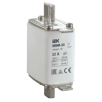 Плавкая вставка предохранителя ППНИ-33, габарит 00, 32А IEK