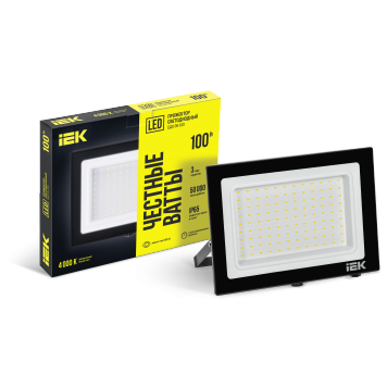 Прожектор LED СДО 06-100 IP65 4000К черный IEK