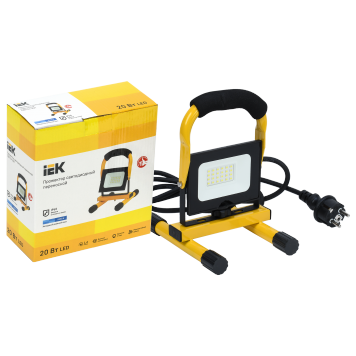 Прожектор LED СДО 06-20П переносной 6500К IP65 черный IEK