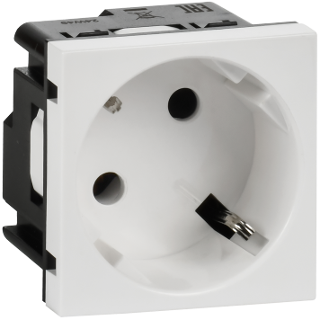 Розетка 45град з/к б/ш в/з белая