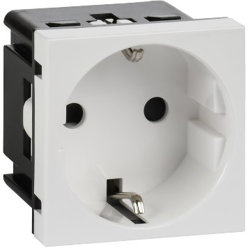 Розетка з/к б/ш в/з белая