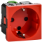 Розетка з/к з/ш б/з бл. красная