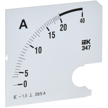 Шкала смен. для амперметра Э47 20/5А-1,5 96х96мм IEK