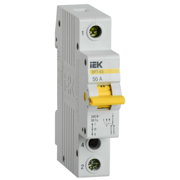 Выключатель-разъединитель трехпозиционный ВРТ-63 1P 50А IEK