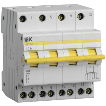 Выключатель-разъединитель трехпозиционный ВРТ-63 4P 40А IEK