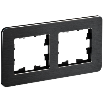 BRITE Рамка 2-мест. РУ-2-1-Бр металл черн. RE AL IEK