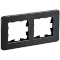 BRITE Рамка 2-мест. РУ-2-1-Бр металл черн. RE AL IEK