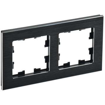 BRITE Рамка 2-мест. РУ-2-1-БрЧ металл черн. IEK
