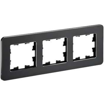 BRITE Рамка 3-мест. РУ-3-1-Бр металл черн. RE IEK