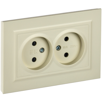 BRITE Роз. 2-я без з/к с з/ш 10А в сб. РСш12-2-БрКр беж. IEK