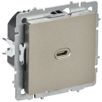 BRITE Роз. USB C 65Вт высокоскор. зар. РЮ12-1-БрШ шамп. IEK