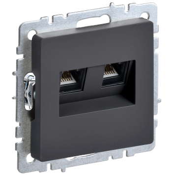 BRITE Роз. двойная RJ11+RJ45 кат.5E РК/Т12-БрГ граф. IEK