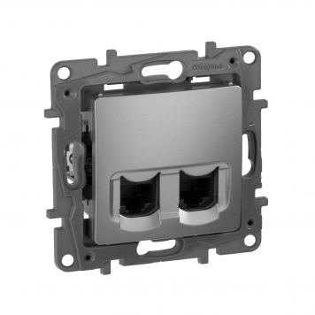 ETIKA Роз. комп. 2-я RJ45 кат.5Е UTP алюм.