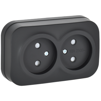 GLORY Роз. 2-я без з/к с з/ш о/у 10А РСш22-2-ХЧм чер. м. IEK