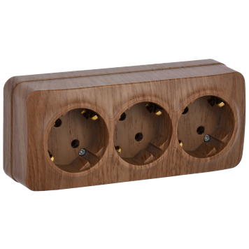 GLORY Роз. 3-я с з/к без з/ш о/у 16А РС23-3-ХД дуб IEK