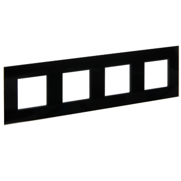 SKANDY Рамка 4-мест. SK-F24Bl стекло черн. IEK