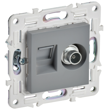 SKANDY Роз. двойная TV+RJ45 кат.5E SK-A14Gr сер. IEK