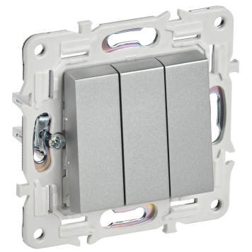 SKANDY Выключ. 3-кл. 10А SK-V11S сереб. IEK