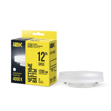 Лампа LED T75 таблетка 12Вт 230В 4000К GX53 IEK
