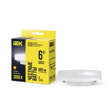 Лампа LED T75 таблетка 6Вт 230В 3000К GX53 IEK