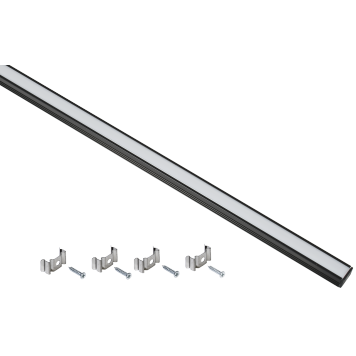 Профиль алюм. для LED ленты 1712 прям. 2м к-т опал черн. IEK