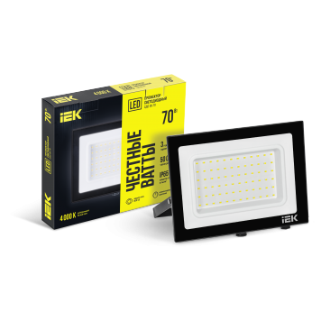 Прожектор LED СДО 06-70 IP65 4000К черный IEK