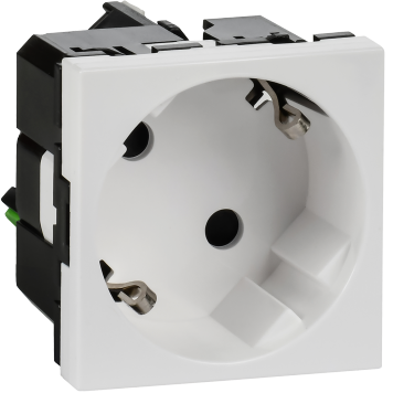 Розетка 45град з/к з/ш б/з белая