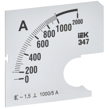 Шкала смен. для амперметра Э47 1000/5А-1,5 72х72мм IEK