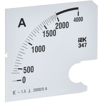 Шкала смен. для амперметра Э47 2000/5А-1,5 96х96мм IEK