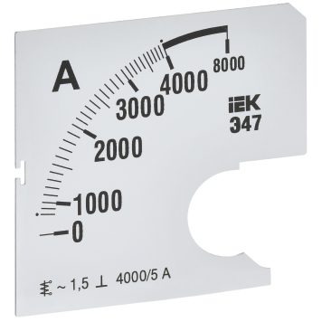 Шкала смен. для амперметра Э47 4000/5А-1,5 72х72мм IEK