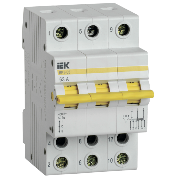 Выключатель-разъединитель трехпозиционный ВРТ-63 3P 63А IEK