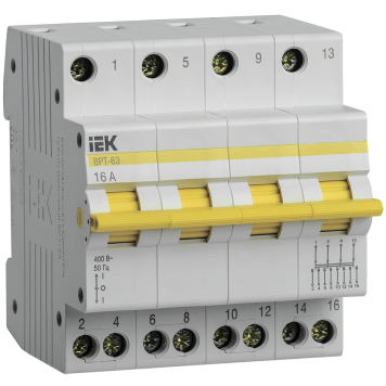 Выключатель-разъединитель трехпозиционный ВРТ-63 4P 16А IEK