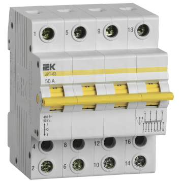 Выключатель-разъединитель трехпозиционный ВРТ-63 4P 50А IEK