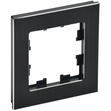 BRITE Рамка 1-мест. РУ-1-1-БрЧ металл черн. IEK