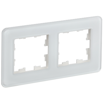 BRITE Рамка 2-мест. РУ-2-2-Бр стекло бел. RE IEK